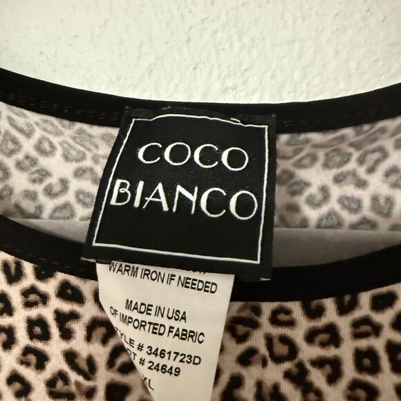 Coco Bianco Women's Animal Print Bell Sleeve Top Size XL - Picture 6 of 10